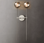 Beula De Crystal Ball Clear/Smoke Wall Sconce H9"/28" - Cyran Lamps