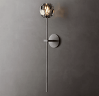 Beula De Crystal Ball Clear/Smoke Wall Sconce H9"/28" - Cyran Lamps