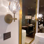 Beula De Crystal Ball Clear/Smoke Wall Sconce H9"/28" - Cyran Lamps
