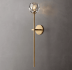 Beula De Crystal Ball Clear/Smoke Wall Sconce H9"/28" - Cyran Lamps