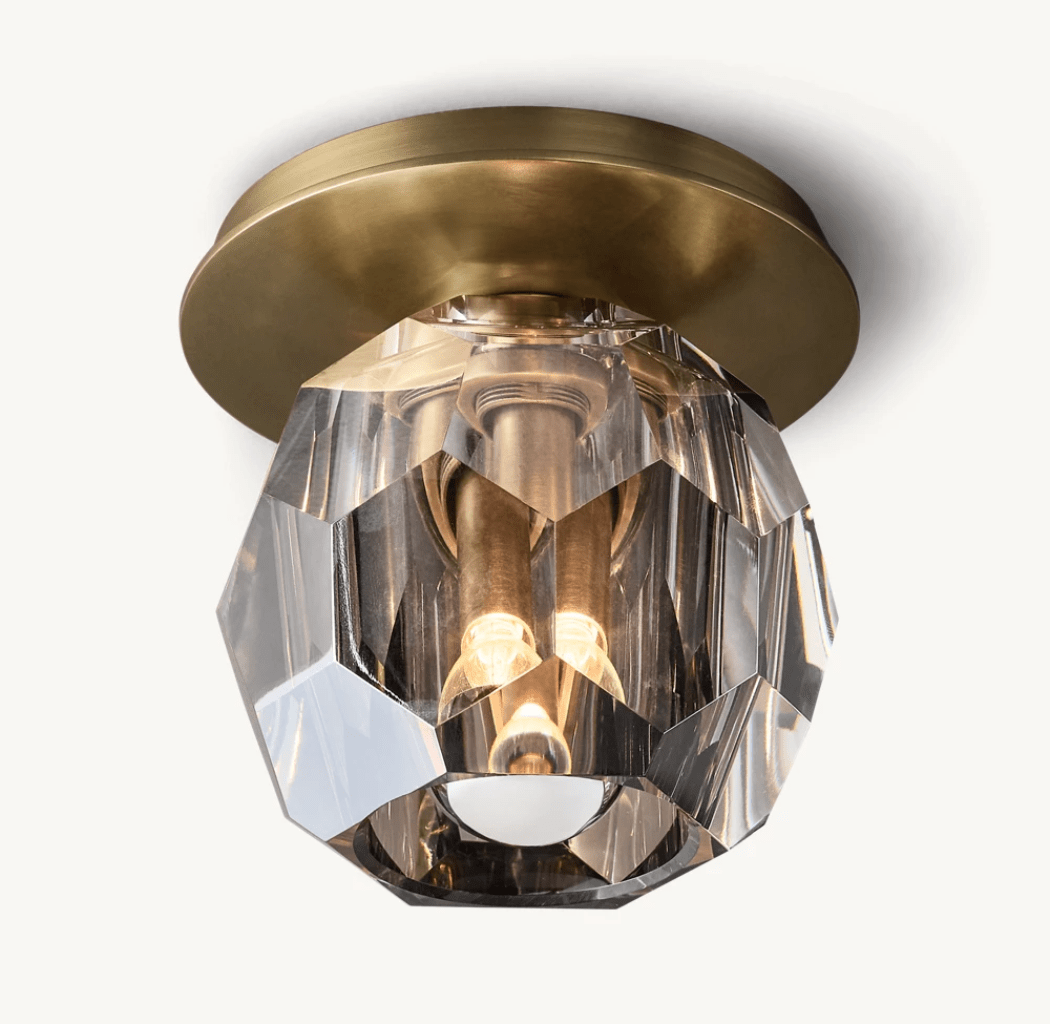 Beula De Smoke Cristal Glass Flushmount - Cyran Lamps