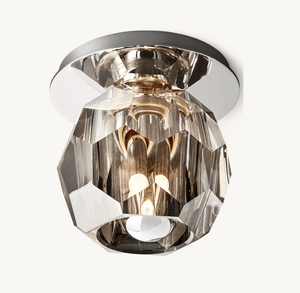 Beula De Smoke Cristal Glass Flushmount - Cyran Lamps