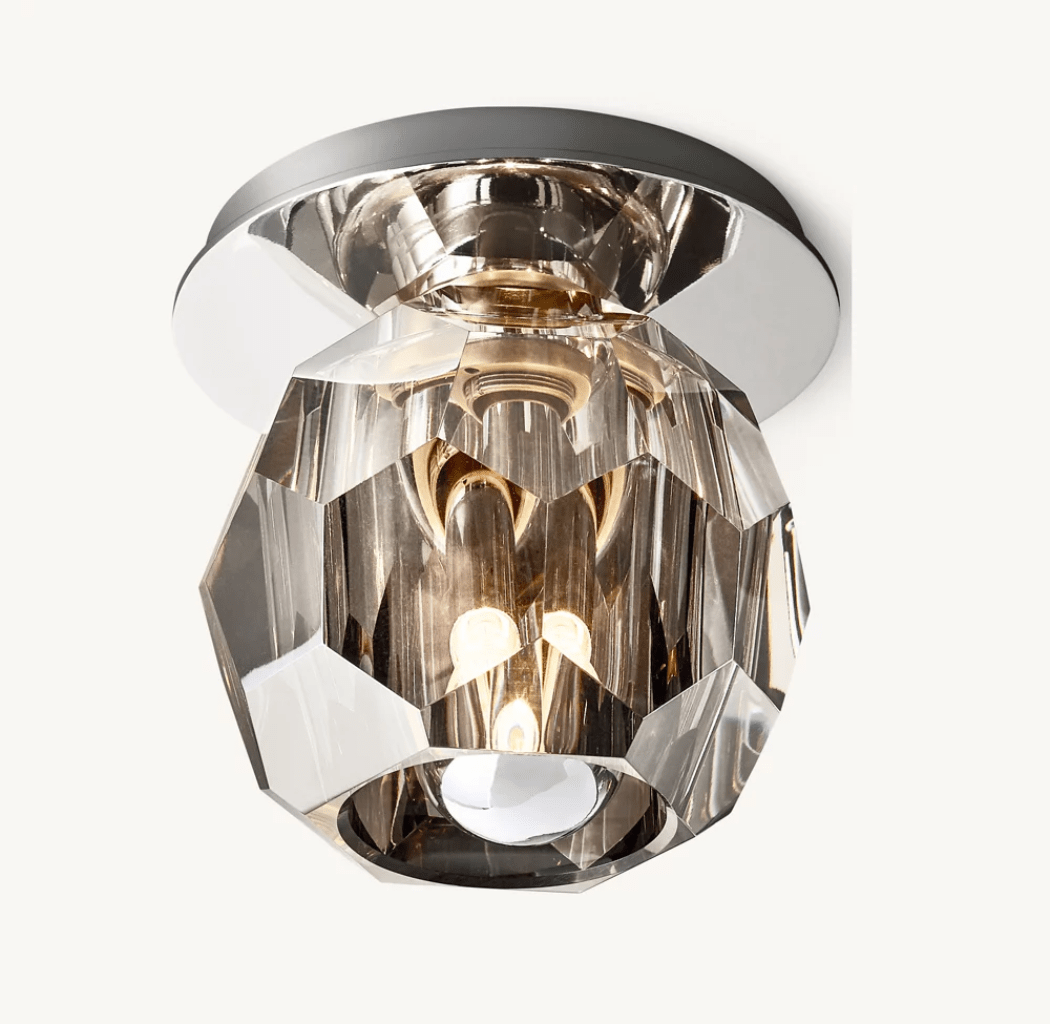 Beula De Smoke Cristal Glass Flushmount - Cyran Lamps