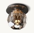 Beula De Smoke Cristal Glass Flushmount - Cyran Lamps