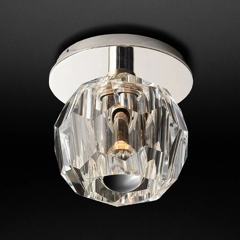 Beula De Smoke Cristal Glass Flushmount - Cyran Lamps