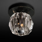 Beula De Smoke Cristal Glass Flushmount - Cyran Lamps