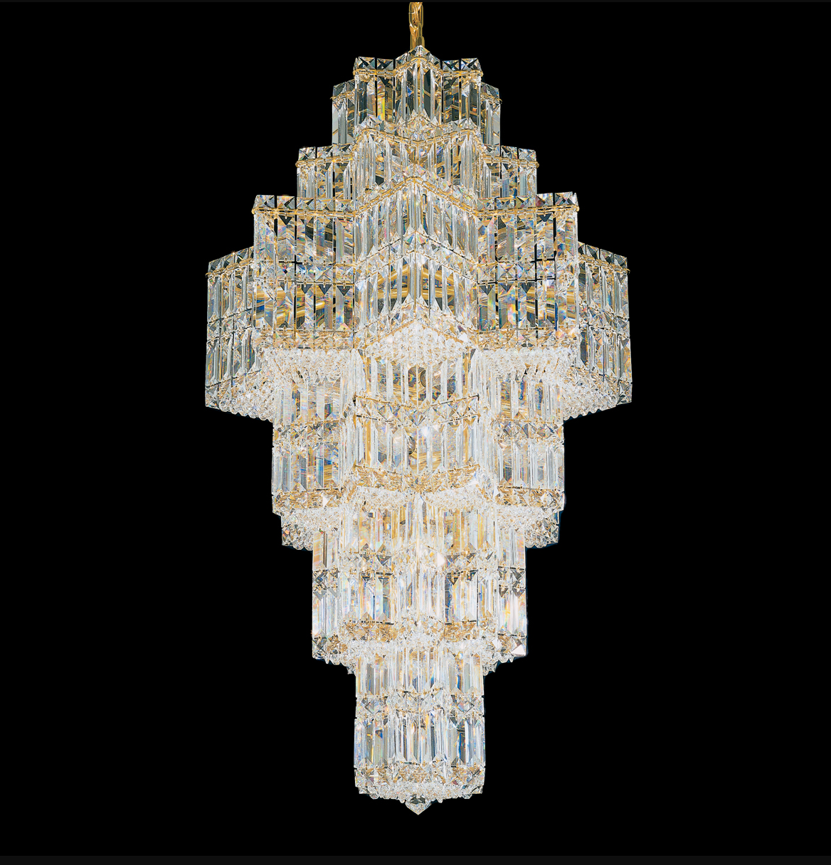 Extra Large Plaza Hall Multi-Tier Crystal Chandelier Foyer Living Room Staircase Ceiling Lighting Fixture In Chrome/Gold Finish