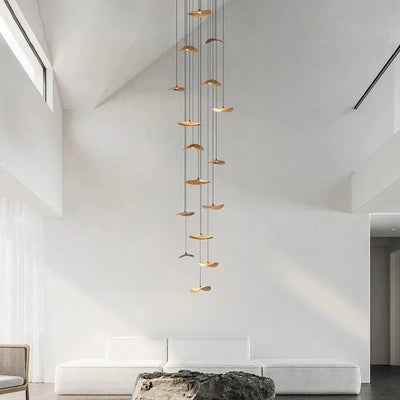 Bidi Multi Light Pendant Chandelier - Dark WoodRound 22 LightCyranlamps