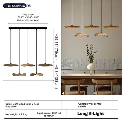 Bidi Multi Light Pendant Chandelier - Light WoodLong 3 LightCyranlamps