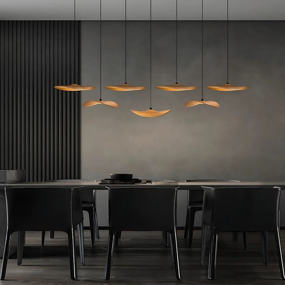 Bidi Multi Light Pendant Chandelier - Light WoodRound 7 LightCyranlamps