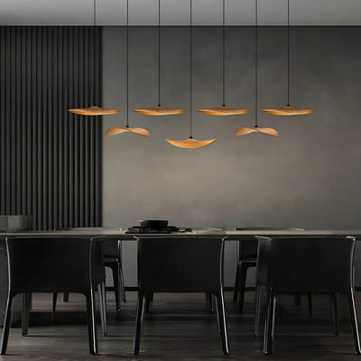 Bidi Multi Light Pendant Chandelier - Light WoodRound 7 LightCyranlamps