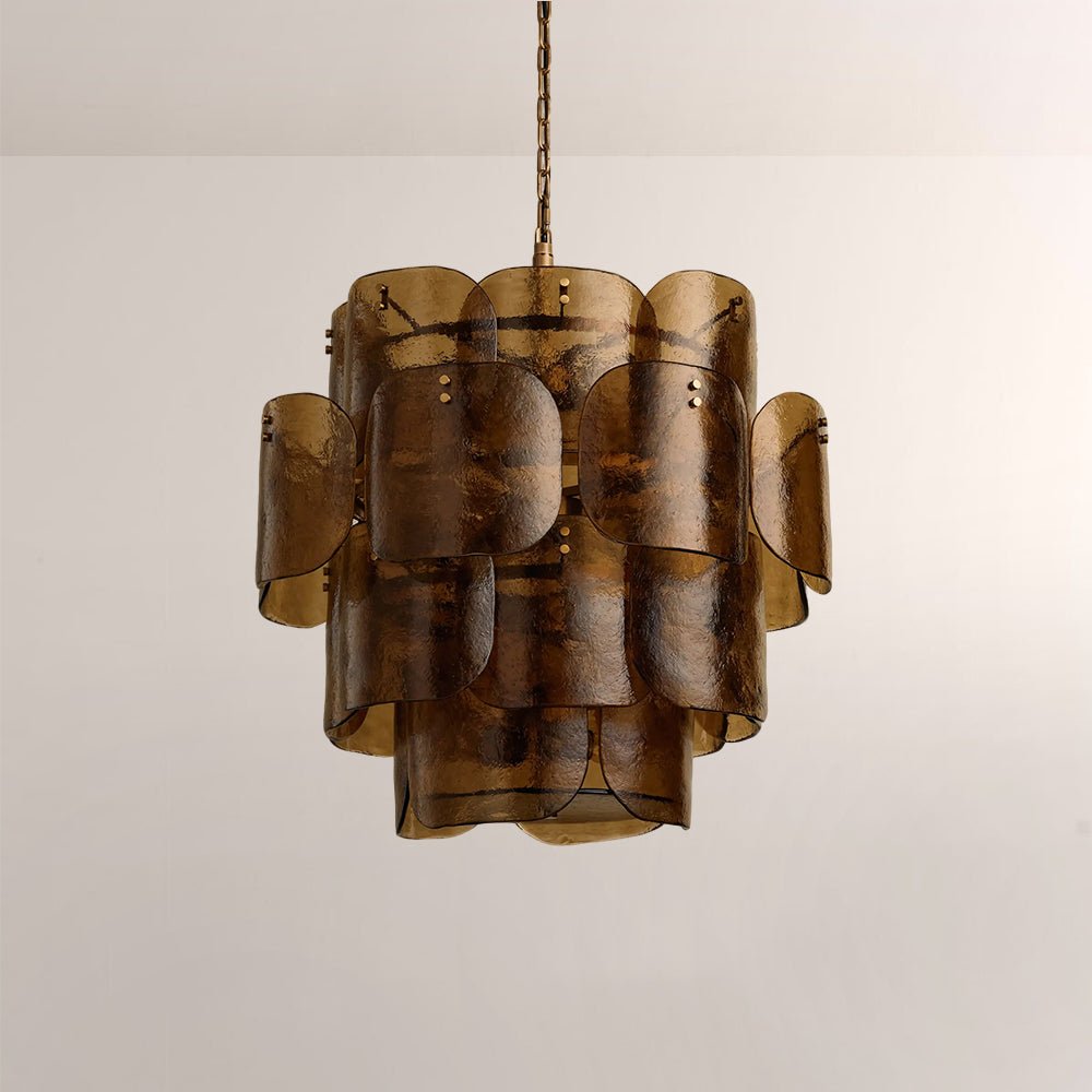 Blaire Tiered Blown Glass Chandelier - Cyran Lamps