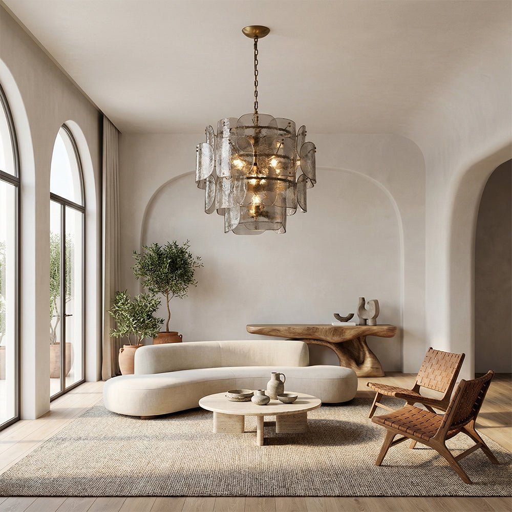 Blaire Tiered Blown Glass Chandelier - Cyran Lamps