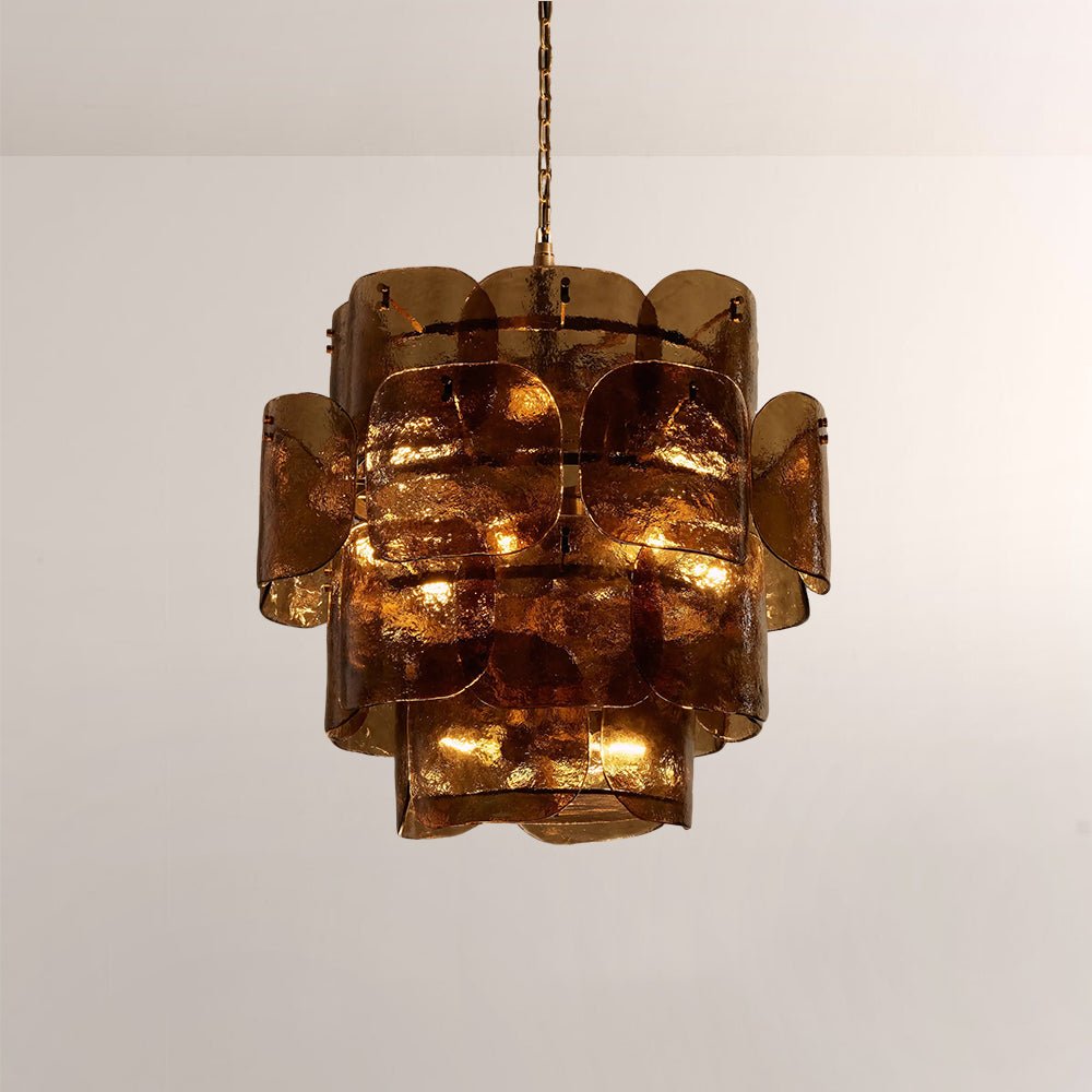 Blaire Tiered Blown Glass Chandelier - Cyran Lamps
