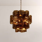 Blaire Tiered Blown Glass Chandelier - Cyran Lamps