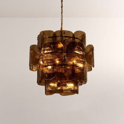 Blaire Tiered Blown Glass Chandelier - Cyran Lamps