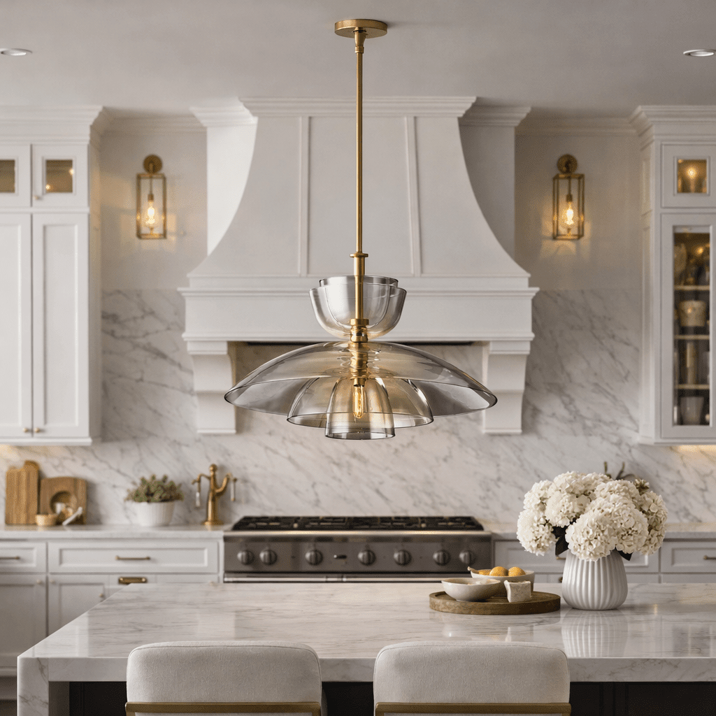Bloma Clear Glass Cloche Grand Pendant - Cyran Lamps