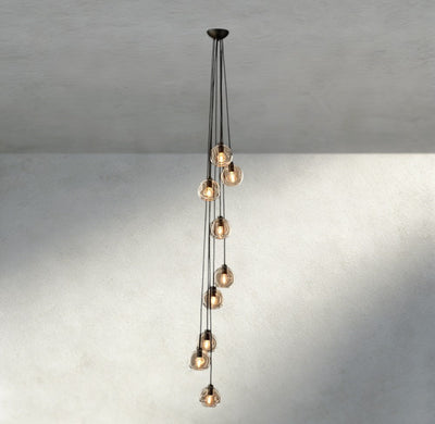 Bubble Clear Glass Cascade Pendant - Cyran Lamps