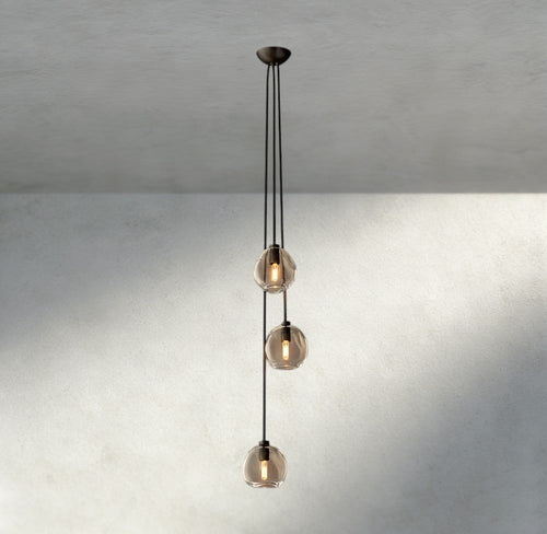 Bubble Clear Glass Cascade Pendant - Cyran Lamps