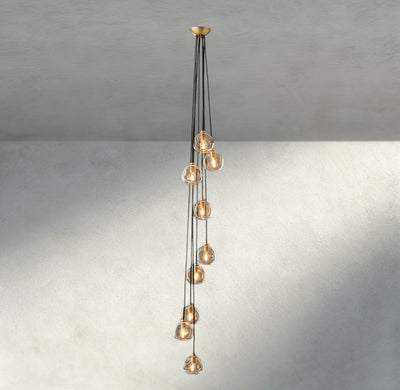 Bubble Clear Glass Cascade Pendant - Cyran Lamps
