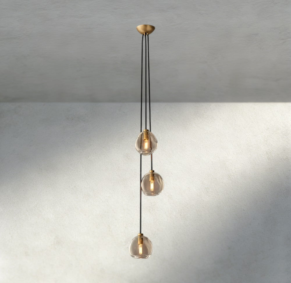 Bubble Clear Glass Cascade Pendant - Cyran Lamps