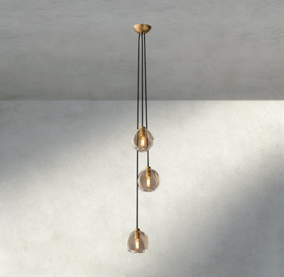 Bubble Clear Glass Cascade Pendant - Cyran Lamps