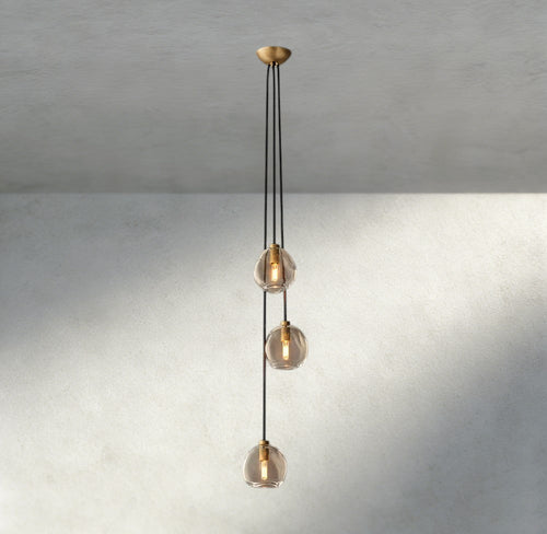 Bubble Clear Glass Cascade Pendant - Cyran Lamps