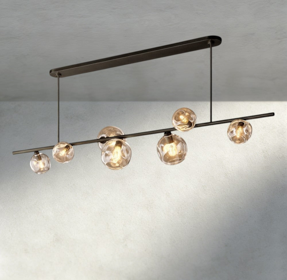 Bubble Clear Glass Linear Chandelier - Cyran Lamps