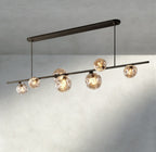 Bubble Clear Glass Linear Chandelier - Cyran Lamps