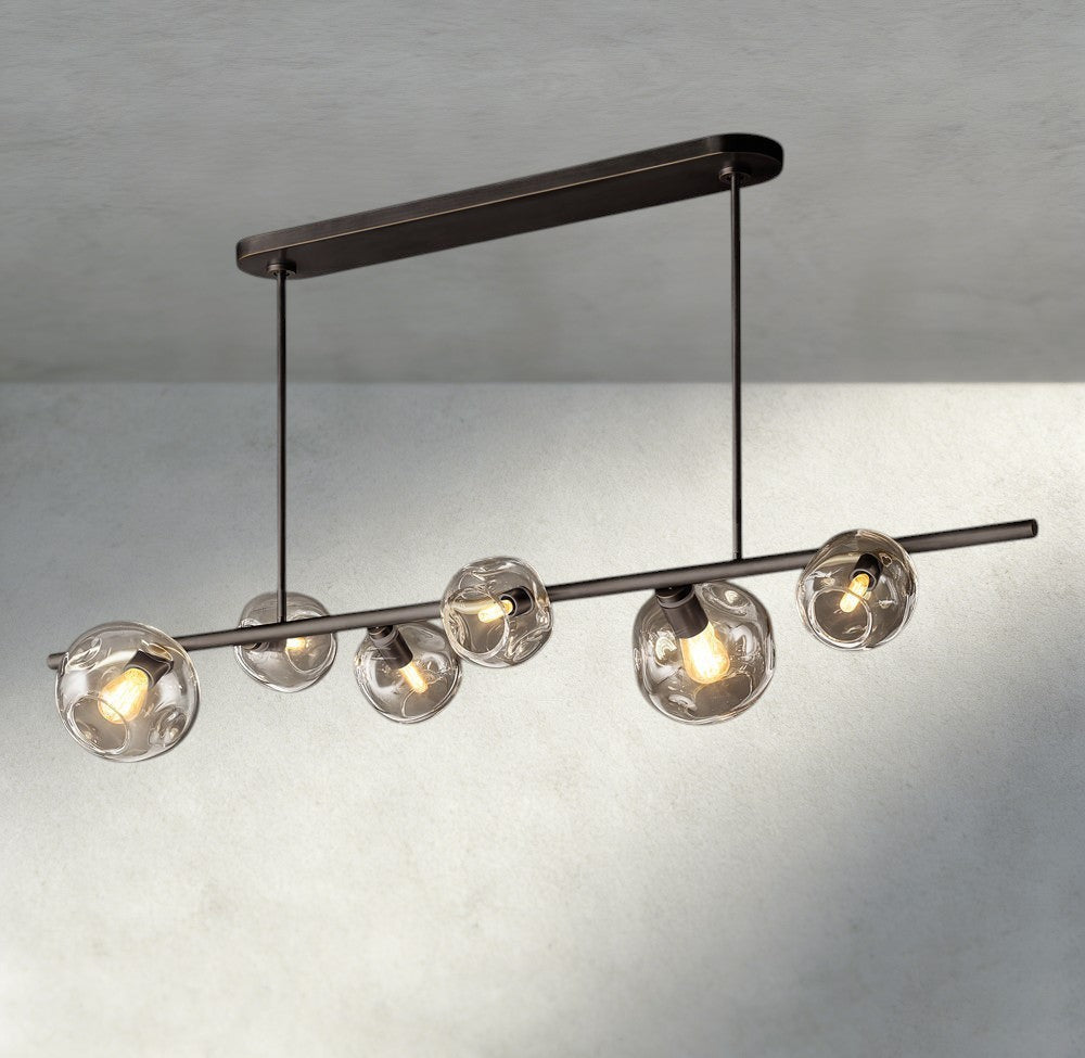 Bubble Clear Glass Linear Chandelier - Cyran Lamps