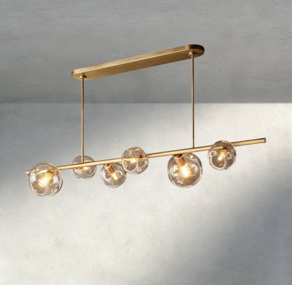 Bubble Clear Glass Linear Chandelier - Cyran Lamps