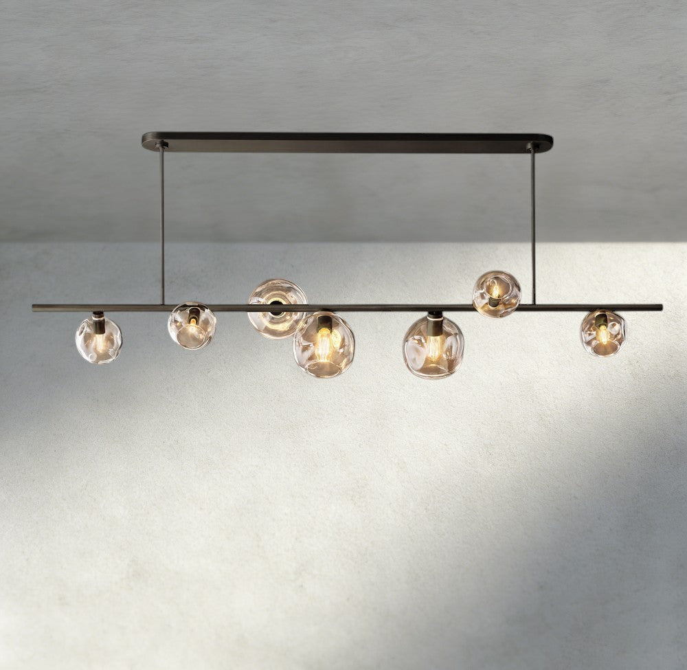 Bubble Clear Glass Linear Chandelier - Cyran Lamps