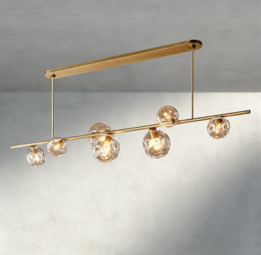 Bubble Clear Glass Linear Chandelier - Cyran Lamps