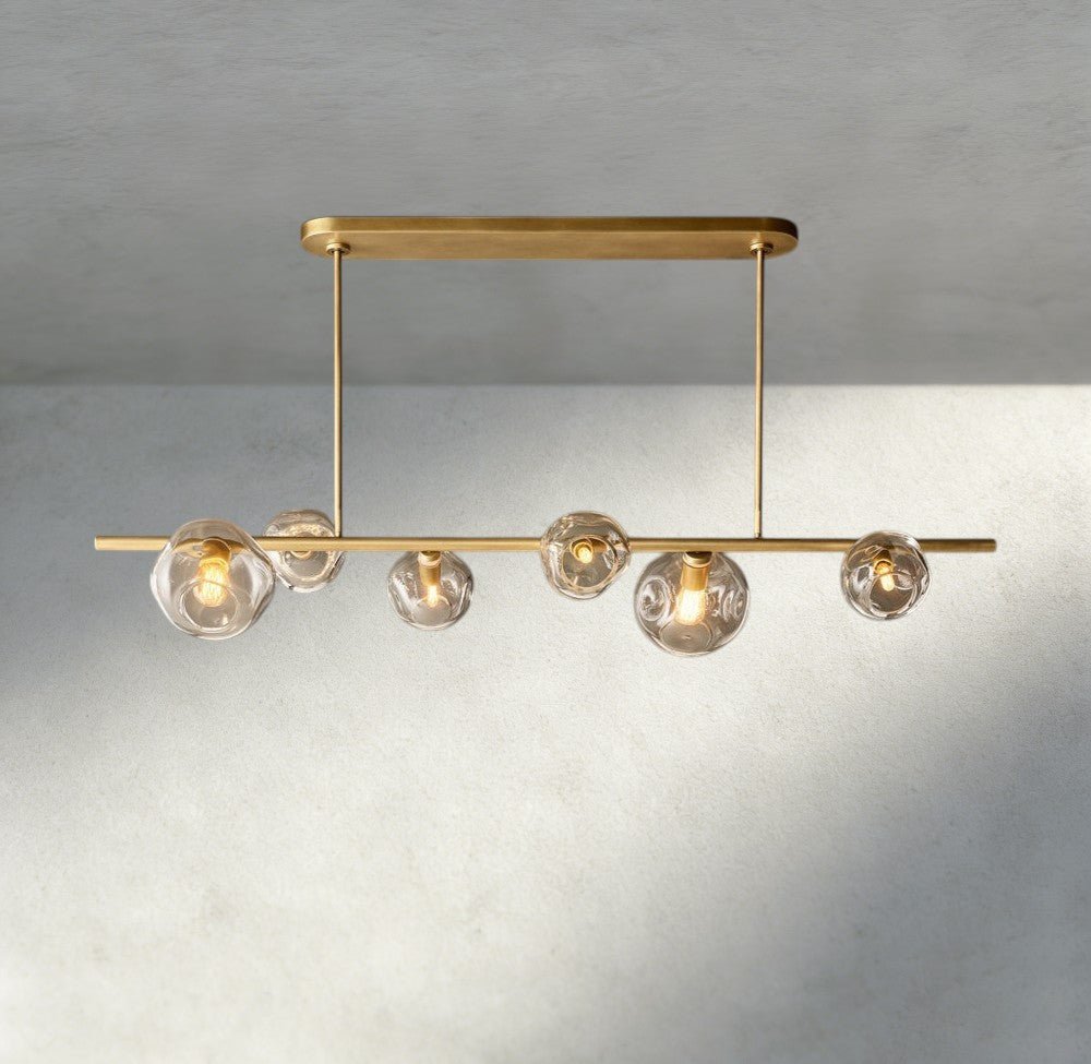 Bubble Clear Glass Linear Chandelier - Cyran Lamps