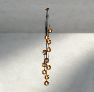 Bubble Smoke Glass Cascade Pendant - Cyran Lamps
