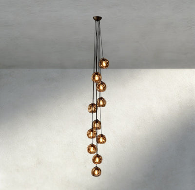 Bubble Smoke Glass Cascade Pendant - Cyran Lamps