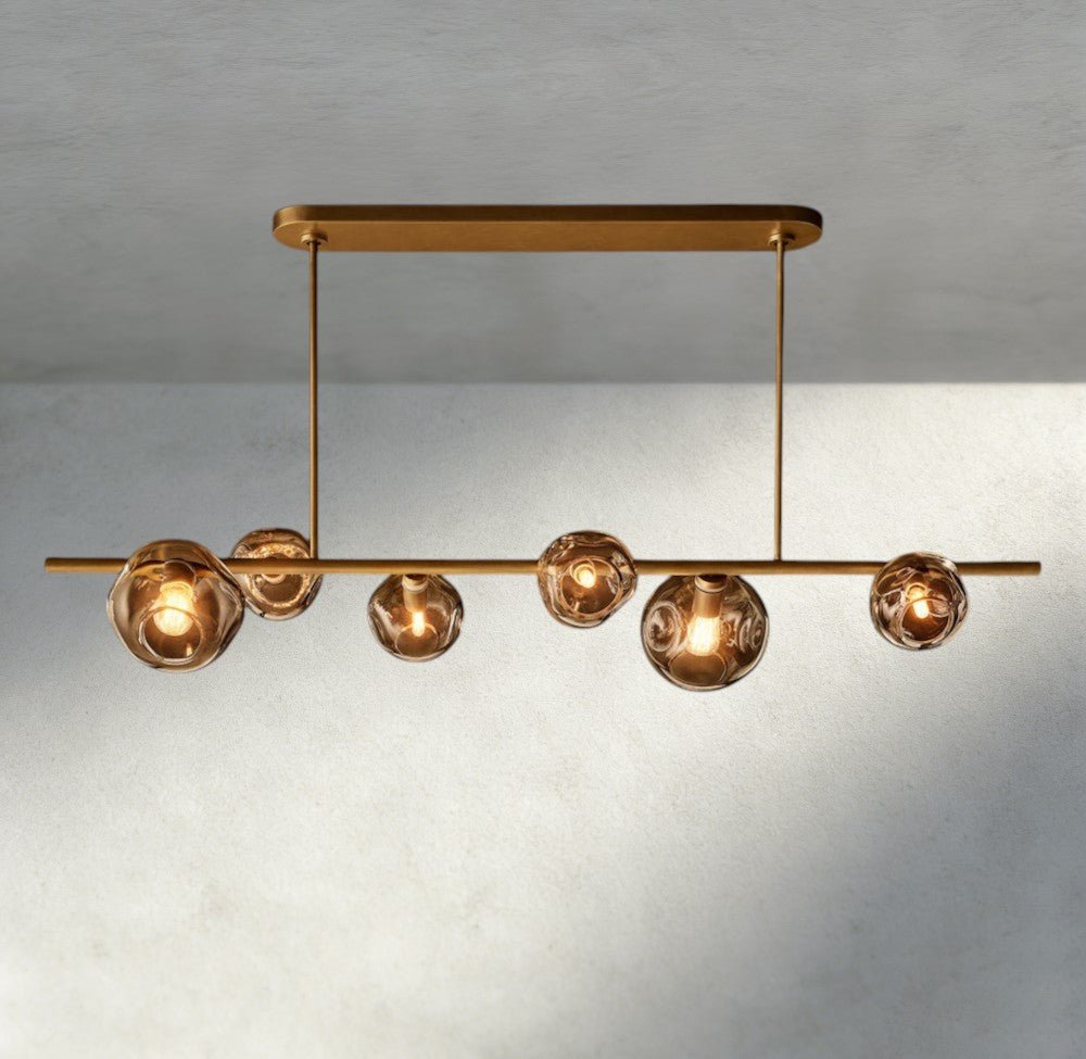 Bubble Smoke Glass Linear Chandelier - Cyran Lamps