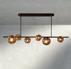 Bubble Smoke Glass Linear Chandelier - Cyran Lamps