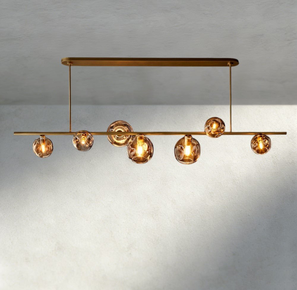 Bubble Smoke Glass Linear Chandelier - Cyran Lamps
