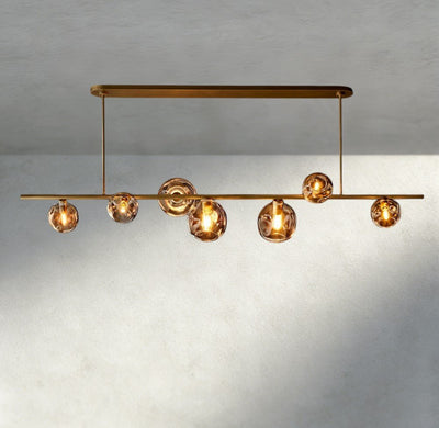 Bubble Smoke Glass Linear Chandelier - Cyran Lamps