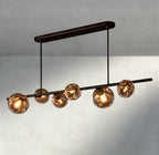 Bubble Smoke Glass Linear Chandelier - Cyran Lamps