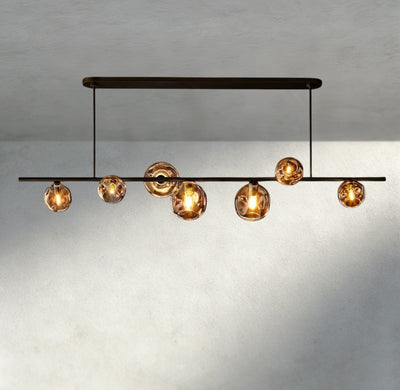 Bubble Smoke Glass Linear Chandelier - Cyran Lamps