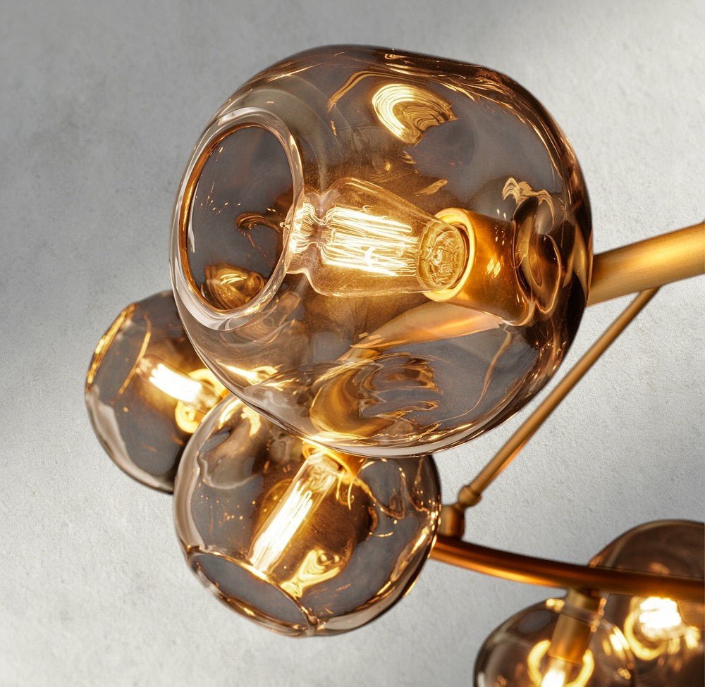 Bubble Smoke Glass Round Chandelier - Cyran Lamps