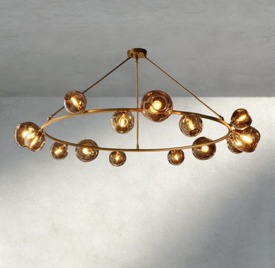 Bubble Smoke Glass Round Chandelier - Cyran Lamps