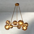 Bubble Smoke Glass Round Chandelier - Cyran Lamps