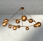 Bubble Smoke Glass Round Chandelier - Cyran Lamps