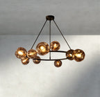 Bubble Smoke Glass Round Chandelier - Cyran Lamps