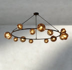 Bubble Smoke Glass Round Chandelier - Cyran Lamps