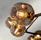 Bubble Smoke Glass Round Chandelier - Cyran Lamps