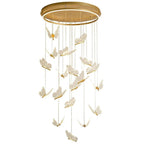 Butterfly Chandelierv Modern Metal Disk Acrylic Ceiling Light - Cyran Lamps
